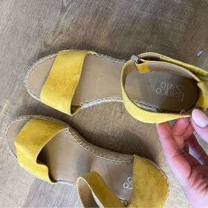 Yellow platform sandals